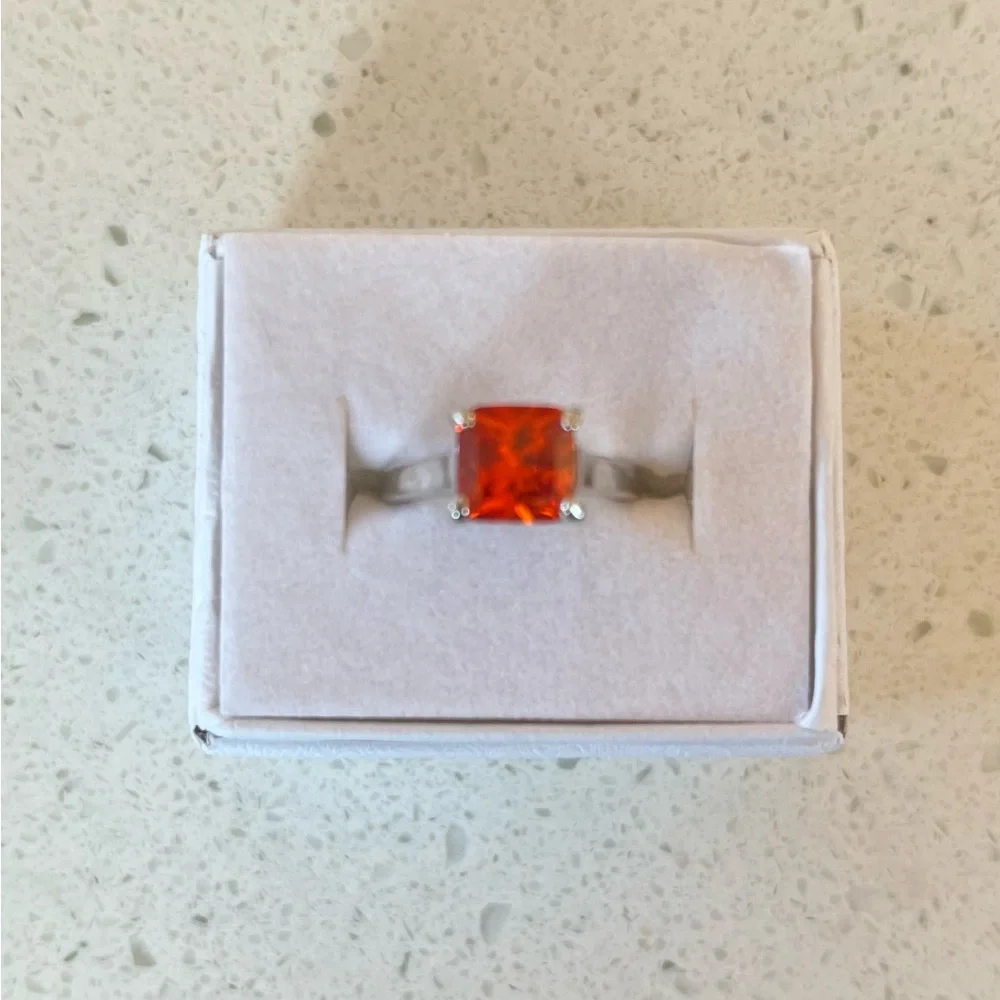 Girls Garnet January Birthstone Solitaire Ring - Size 3